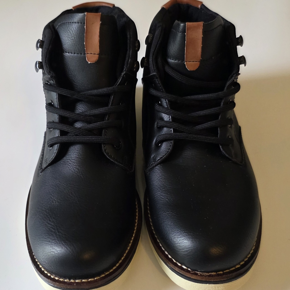 Black and Brown Leather Boots with Minimalist Design